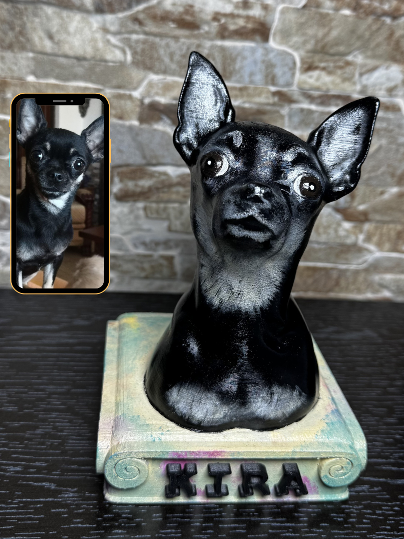 Busto Arte Hiperrealista Pintado a Mano
