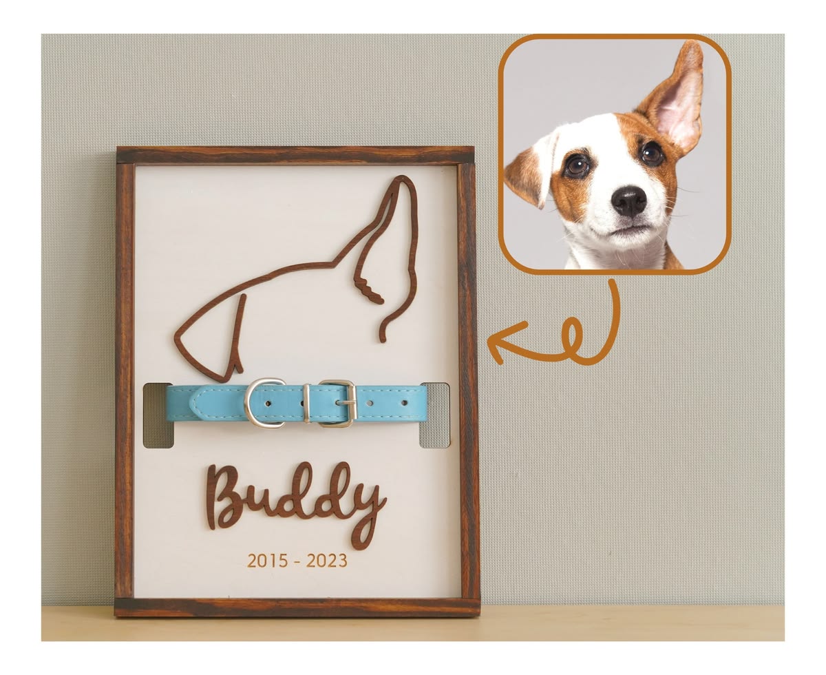 Cuadro memorial para collar de mascota